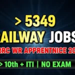 Text-only thumbnail showing “5349 Railway Jobs – RRC WR Apprentice 2026 – 10th + ITI – No Exam”