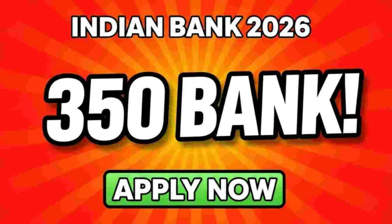 Indian Bank SO Recruitment 2026 text thumbnail showing 350 bank jobs apply now last date April 28