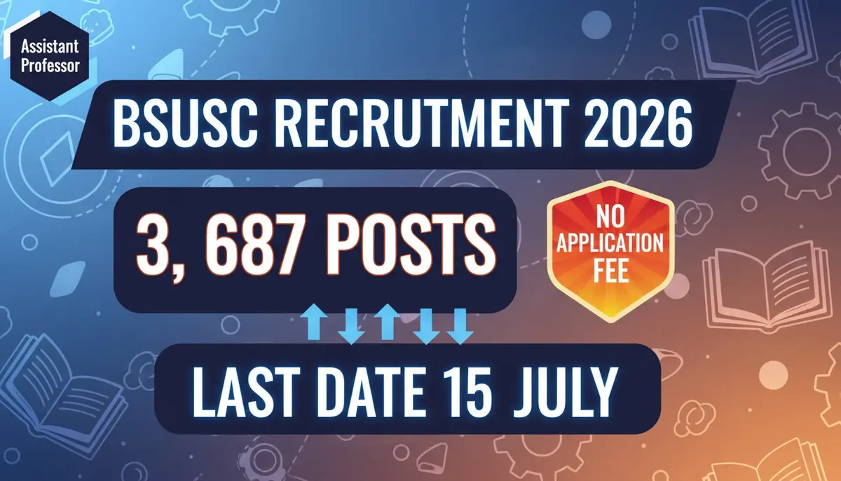 BSUSC Assistant Professor Recruitment 2026 Notification for 3,687 Faculty Posts